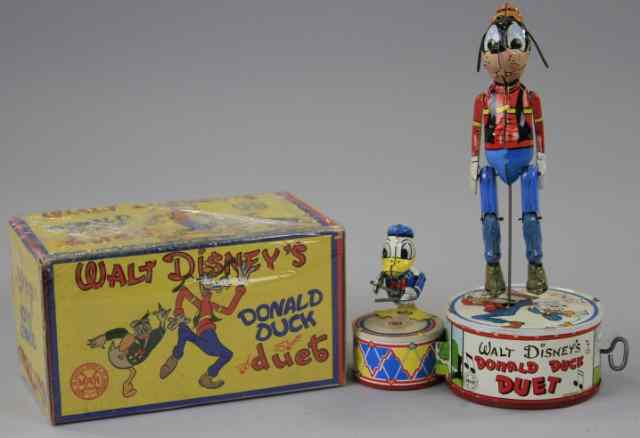 Appraisal: DONALD DUCK DUET Louis Marx c boxed example lithographed tin