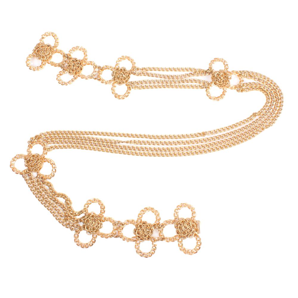 Appraisal: WILLIAM DELILLO GOLD TONE MULTI-STRAND CHAIN LINK SWAG BELT WITH