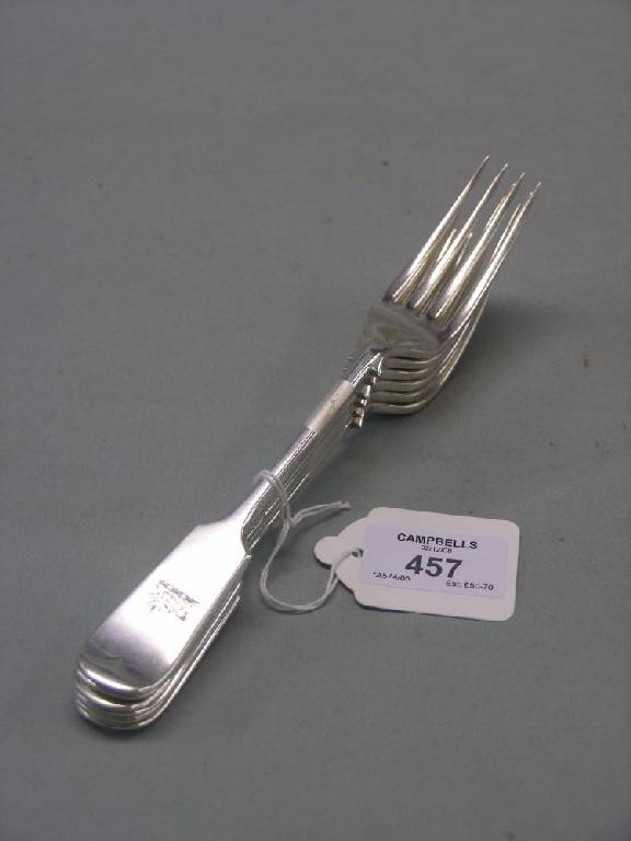 Appraisal: A set of six Mappin Webb silver table forks fiddle