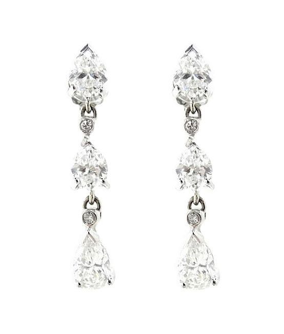 Appraisal: Platinum ct Diamond Drop Earrings Platinum ct Diamond Drop Earrings