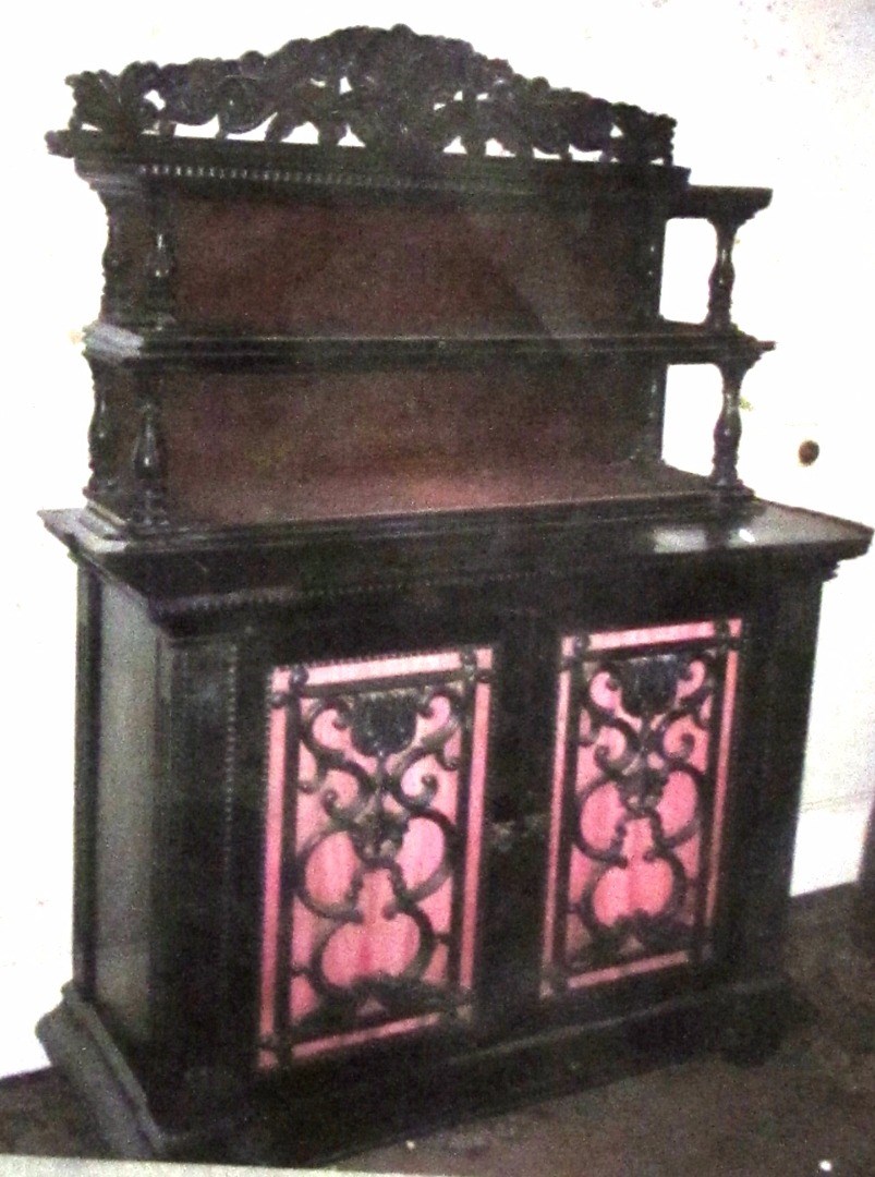 Appraisal: A th century Anglo Indian solid ebony chiffonier with three