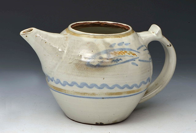 Appraisal: Michael Cardew British - Teapot painted with a fish Wenford