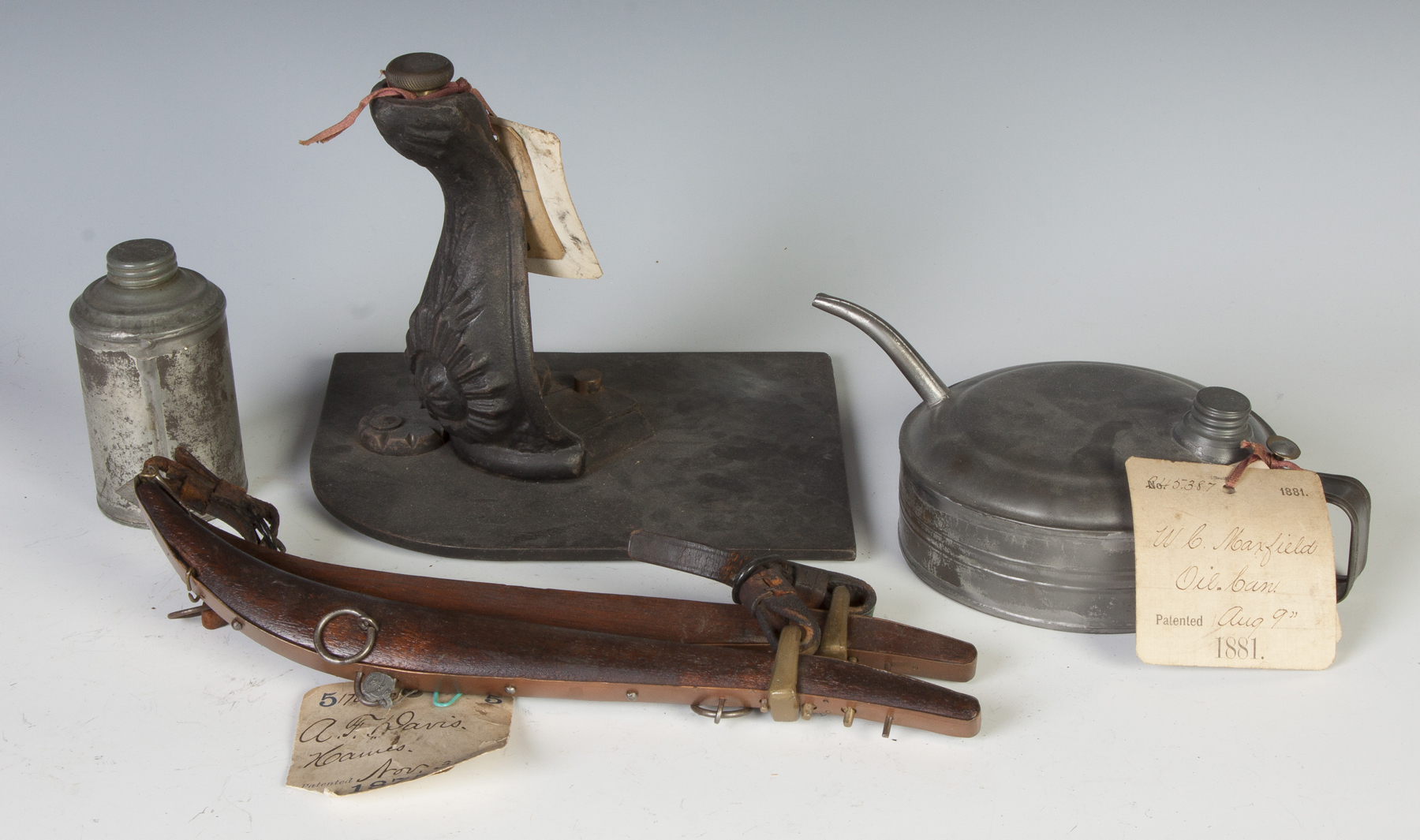 Appraisal: Group of Four Various Patent Models Oil can Abram F