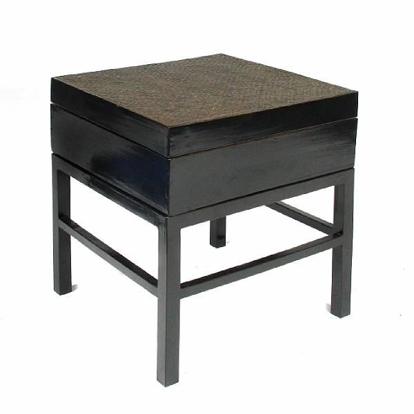 Appraisal: A Chinese ebonized box on a stand height in width