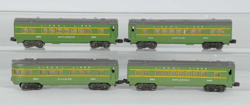 Appraisal: Lionel O-Gauge Series Passenger Cars Description Post-war Set of four