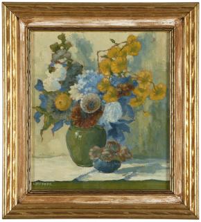 Appraisal: George Spangenberg ''Autumn Flowers'' signed lower left G Spangenberg signed