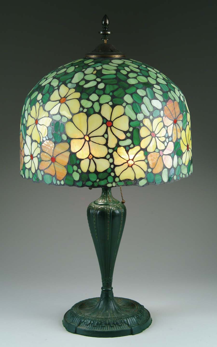 Appraisal: MOSAIC TABLE LAMP Contemporary mosaic shade features yellow and orange