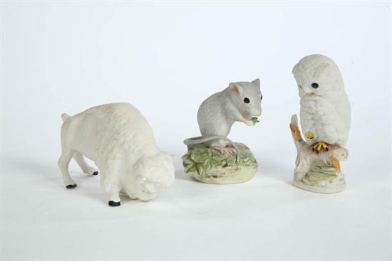 Appraisal: THREE CYBIS FIGURES Baby Owl h Deer Mouse in Clover