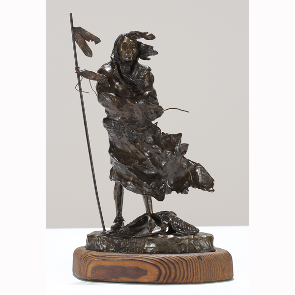 Appraisal: Austin Deuel b SurrenderNative American bronze Indian figuresigned and numbered