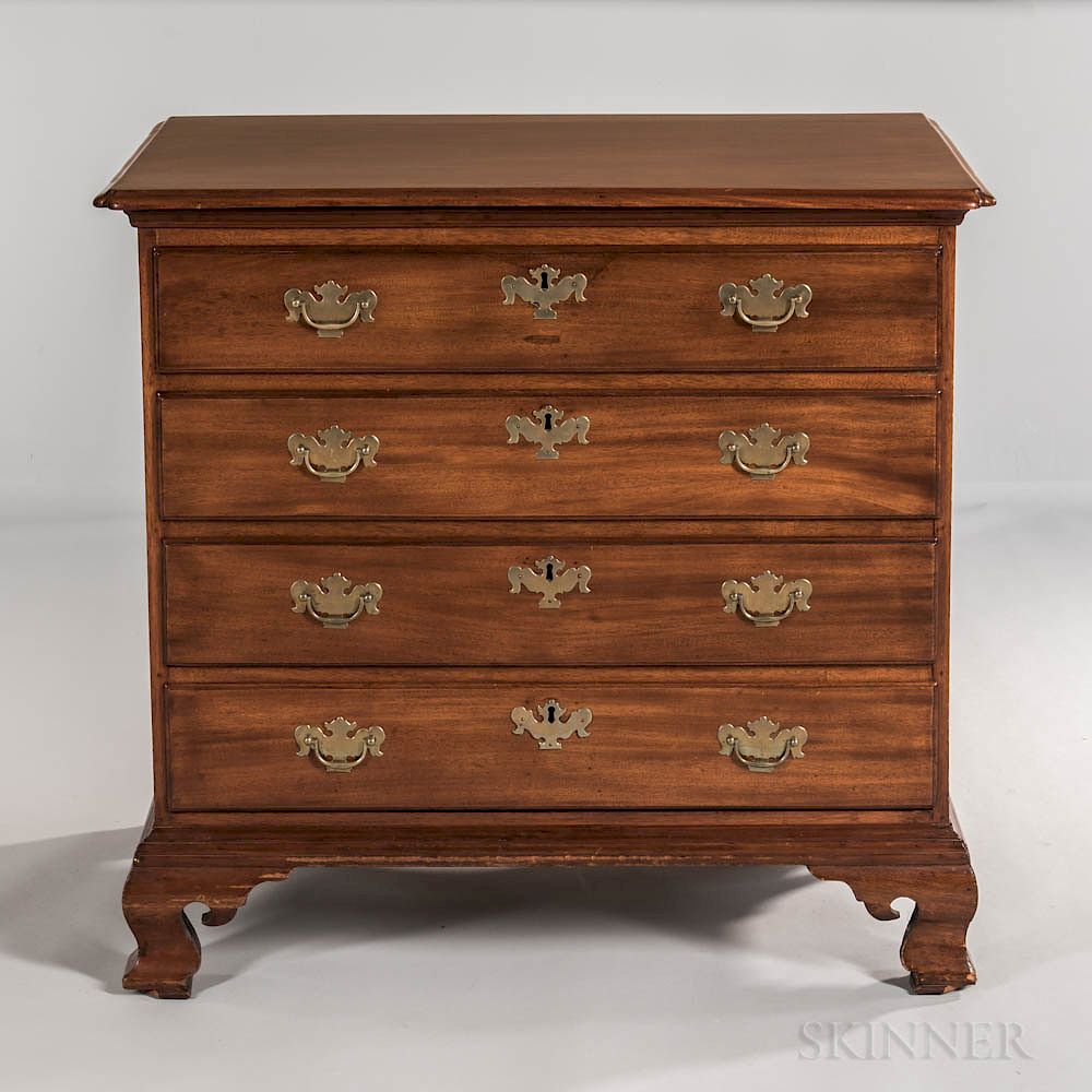 Appraisal: Chippendale Mahogany Chest of Four Drawers Chippendale Mahogany Chest of