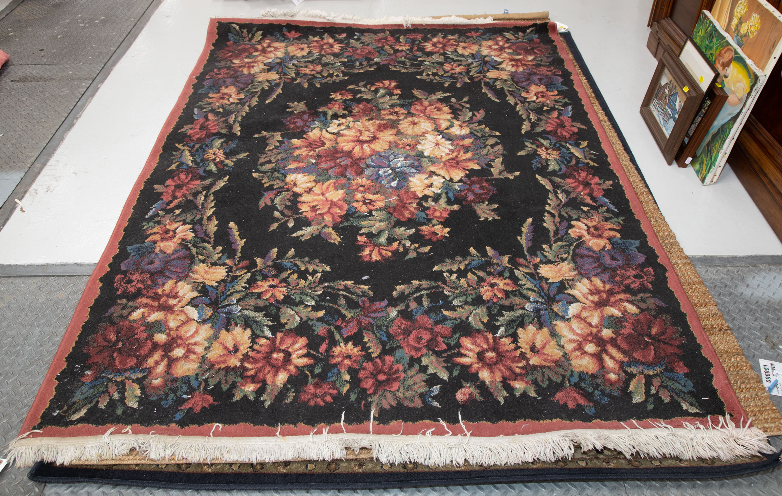 Appraisal: FLORAL DESIGN RUG X Modern machine made polypropylene