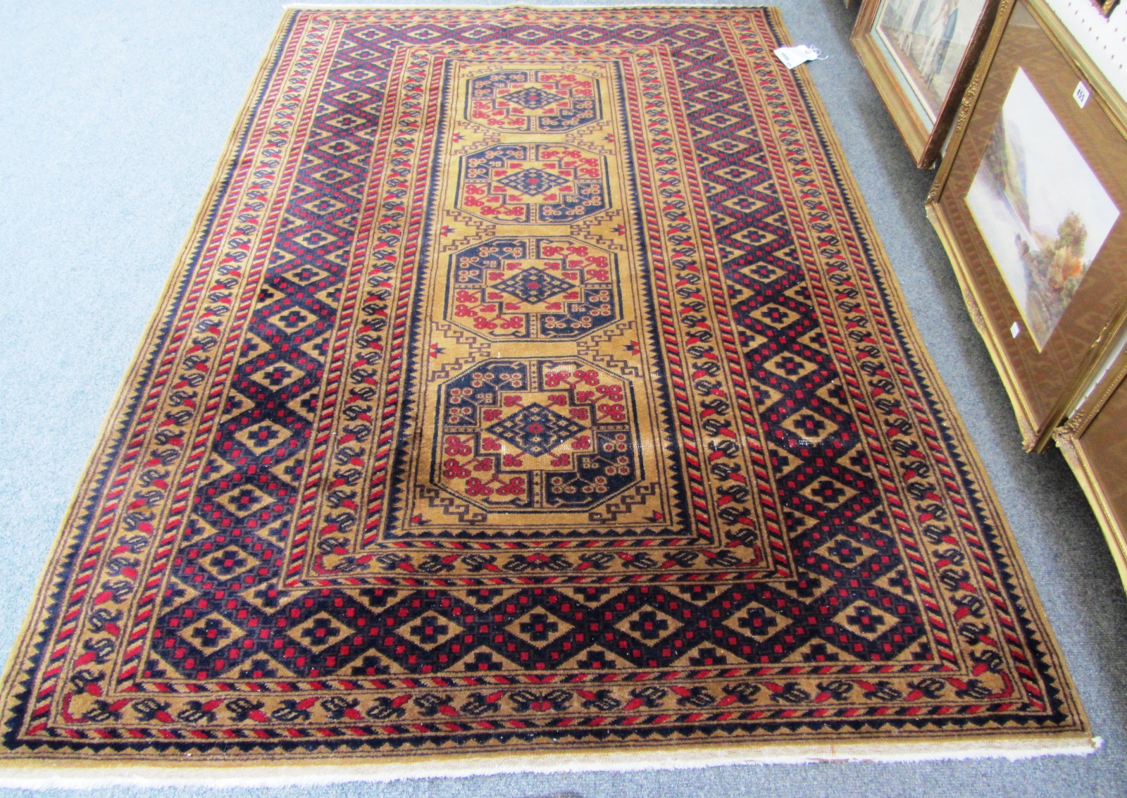 Appraisal: An Indian rug of Esari design the brown field with