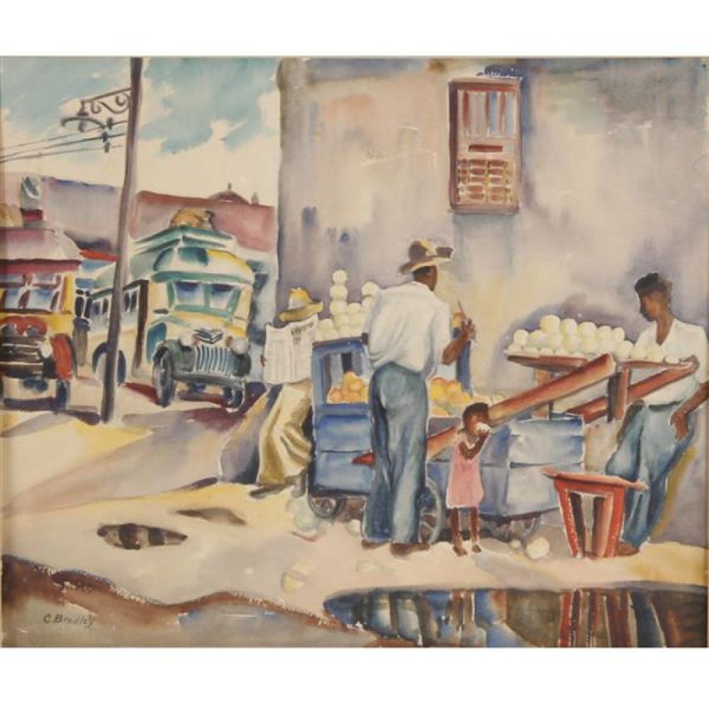 Appraisal: CAROLYN GERTRUDE BRADLEY OHIO INDIANA - GENRE SCENE WITH AFRICAN