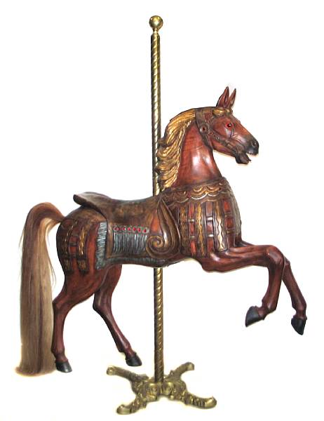 Appraisal: A modern paint decorated carousel horse broken leg height ft