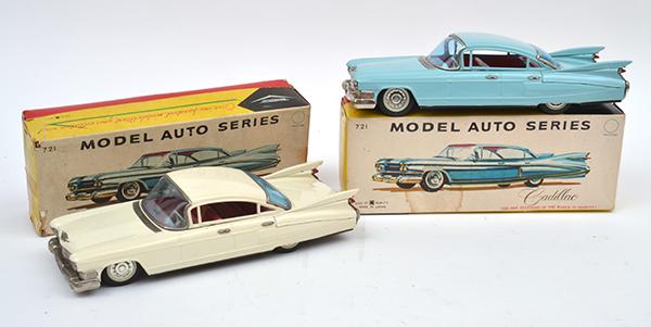 Appraisal: TWO BANDAI JAPAN CADILLAC ONE WITH POWDER BLUE WITH BEAUTIFUL