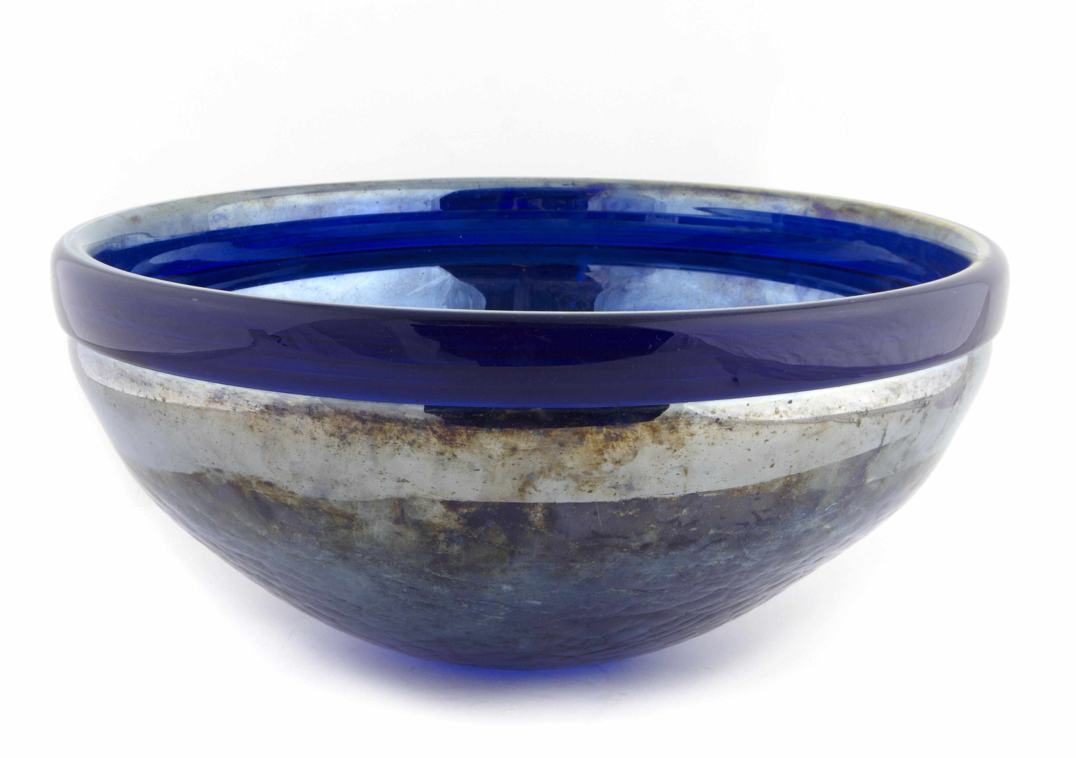 Appraisal: A Robert Jones blue glass sink diameter in height in