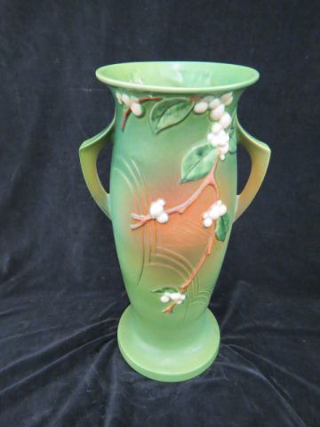 Appraisal: Roseville Pottery Snowberry Floor Vase green IV- has a crack