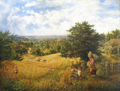 Appraisal: John Linnell - Harvest Time Signed and dated Oil on