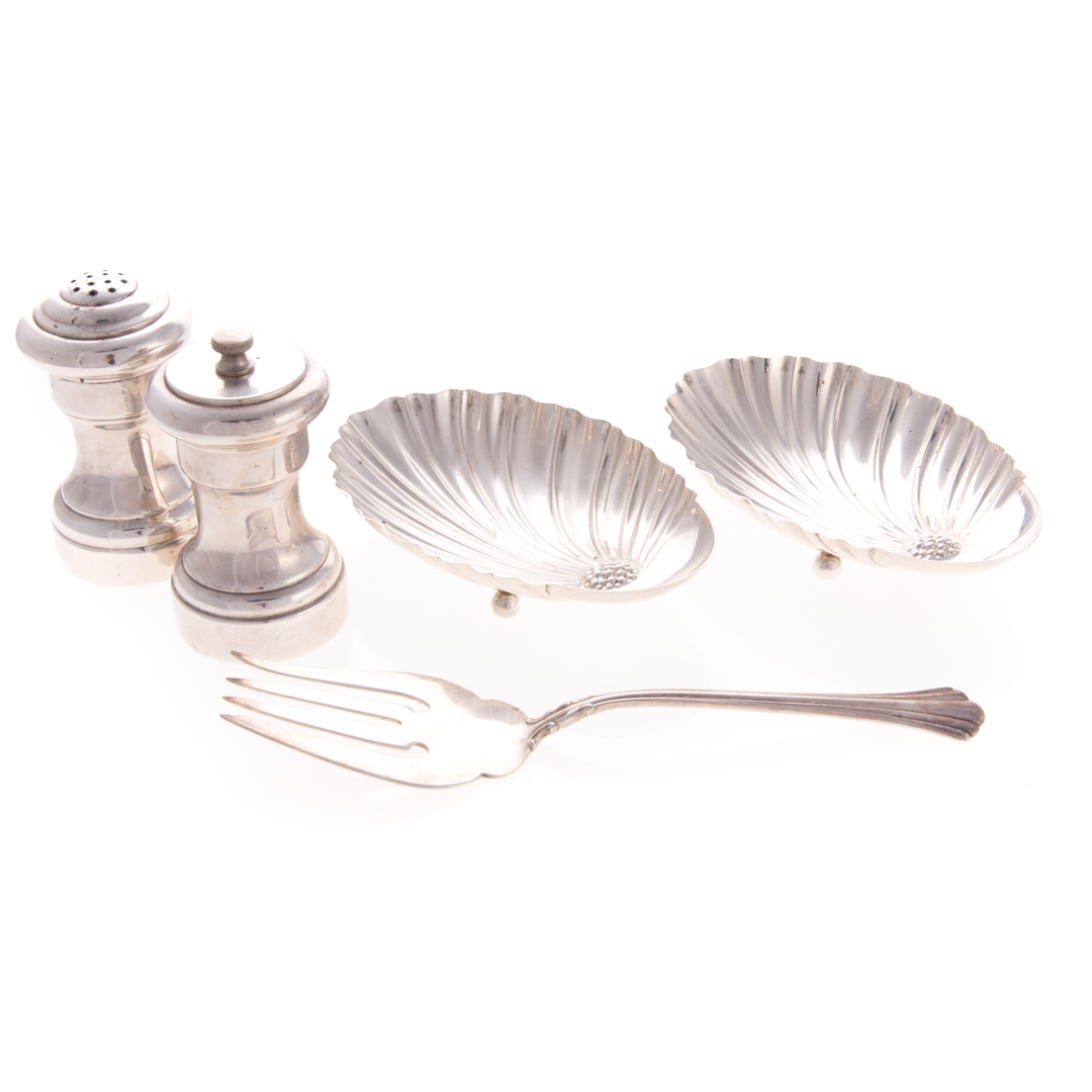 Appraisal: Pair of sterling silver shell-form dishes together with an Italian