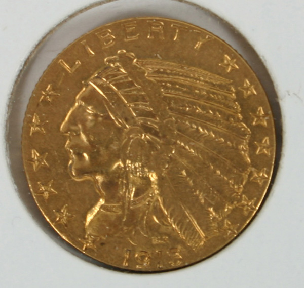 Appraisal: Indian Head Gold Coin XF AU Condition