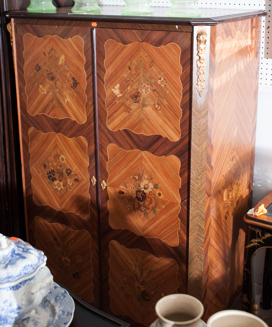 Appraisal: Inlaid wood entertainment center