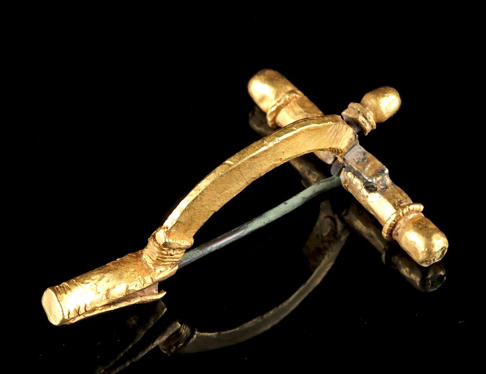 Appraisal: Published Large Roman Gold Crossbow Fibula Roman Imperial Period ca