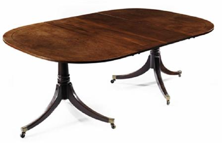 Appraisal: A George III mahogany twin pedestal table with a single