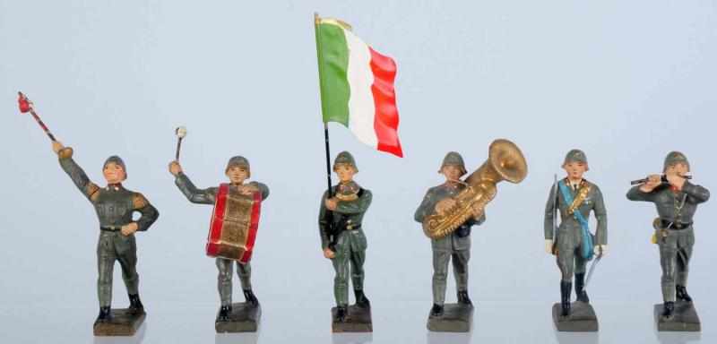 Appraisal: Lineol cm Italian Flagman Officer Band Includes six pieces A