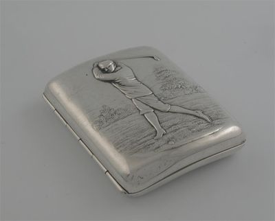 Appraisal: An Edwardian cigarette case embossed on the front with a