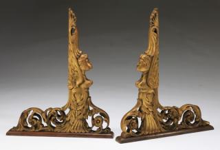 Appraisal: Neoclassical style carved architectural brackets Pair of Neoclassical style pierce