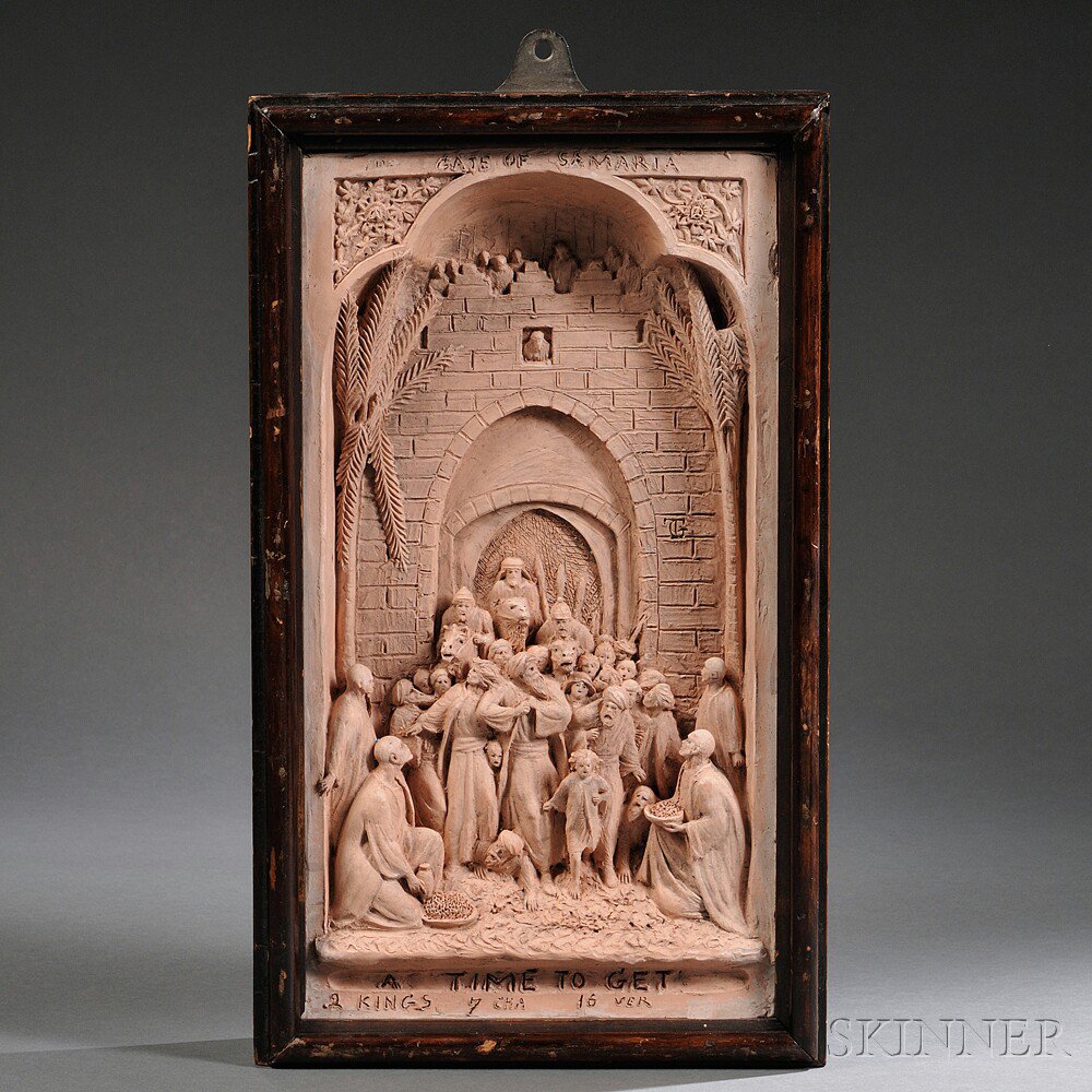 Appraisal: Doulton Lambeth George Tinworth Decorated Terra-cotta Plaque England c rectangular