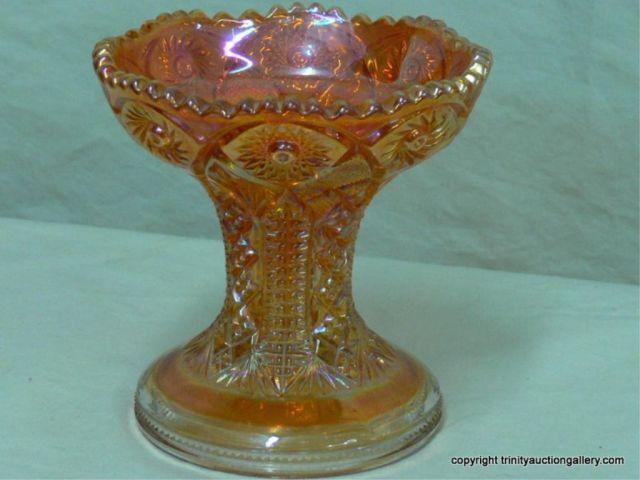 Appraisal: Vintage Pressed Glass Carnival Glass Vase - amber or marigold