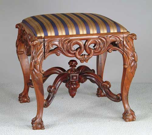 Appraisal: OUTSTANDING ROSEWOOD BALL AND CLAW FOOT FOOTSTOOL Probably India British