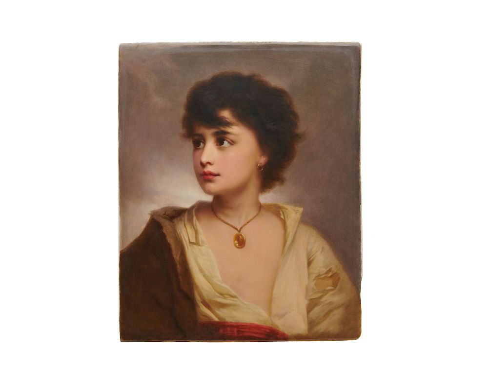 Appraisal: Berlin KPM Porcelain Plaque depicting a Neapolitan Boy after Gustav