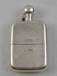 Appraisal: A silver hip flask with cup London x cm Weight