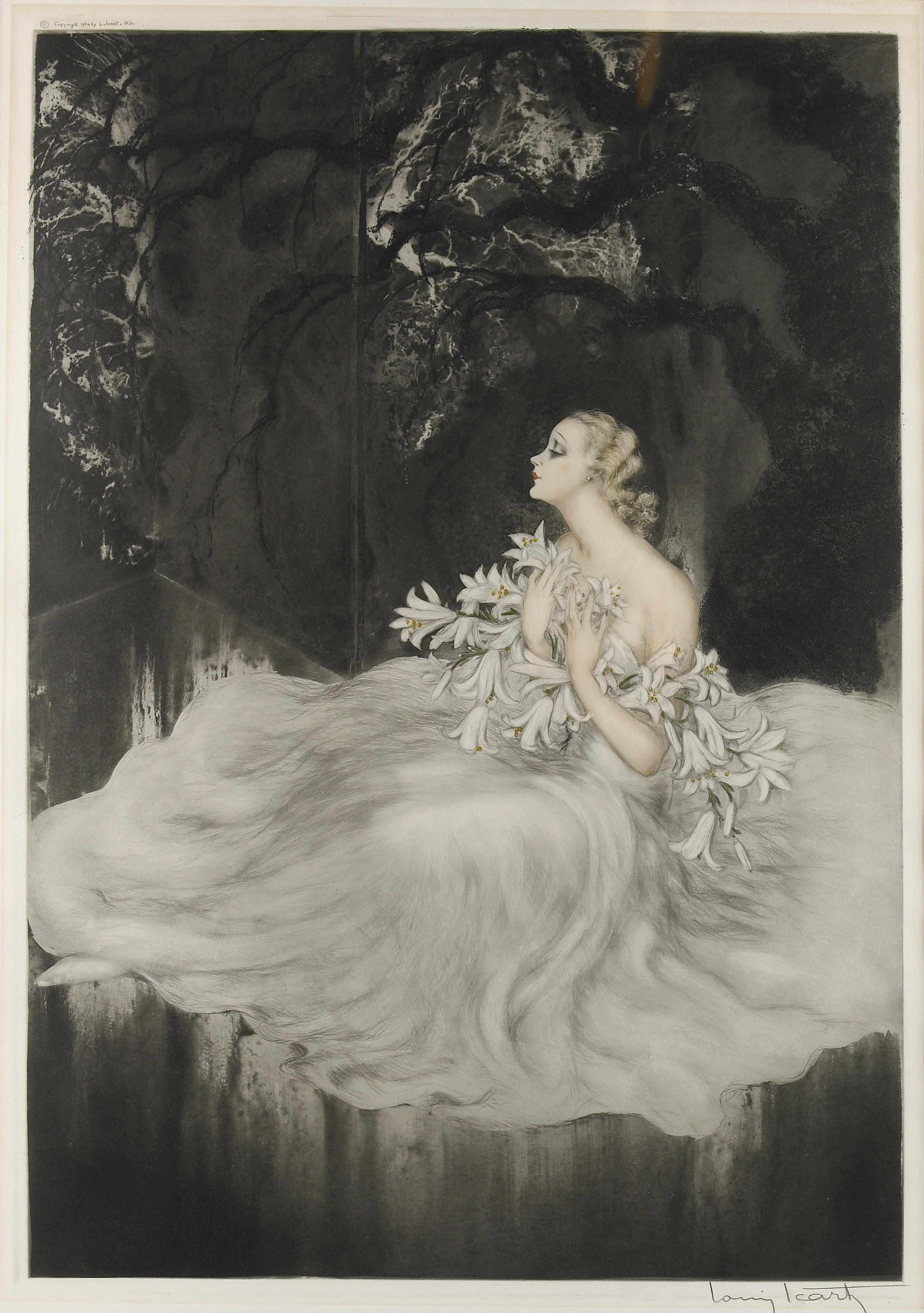 Appraisal: Louis Icart French - Lilies H C I Etching and