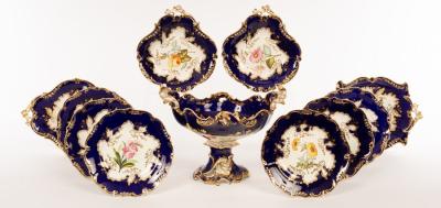 Appraisal: A Coalport botanical dessert service circa by Joseph Birbeck pattern