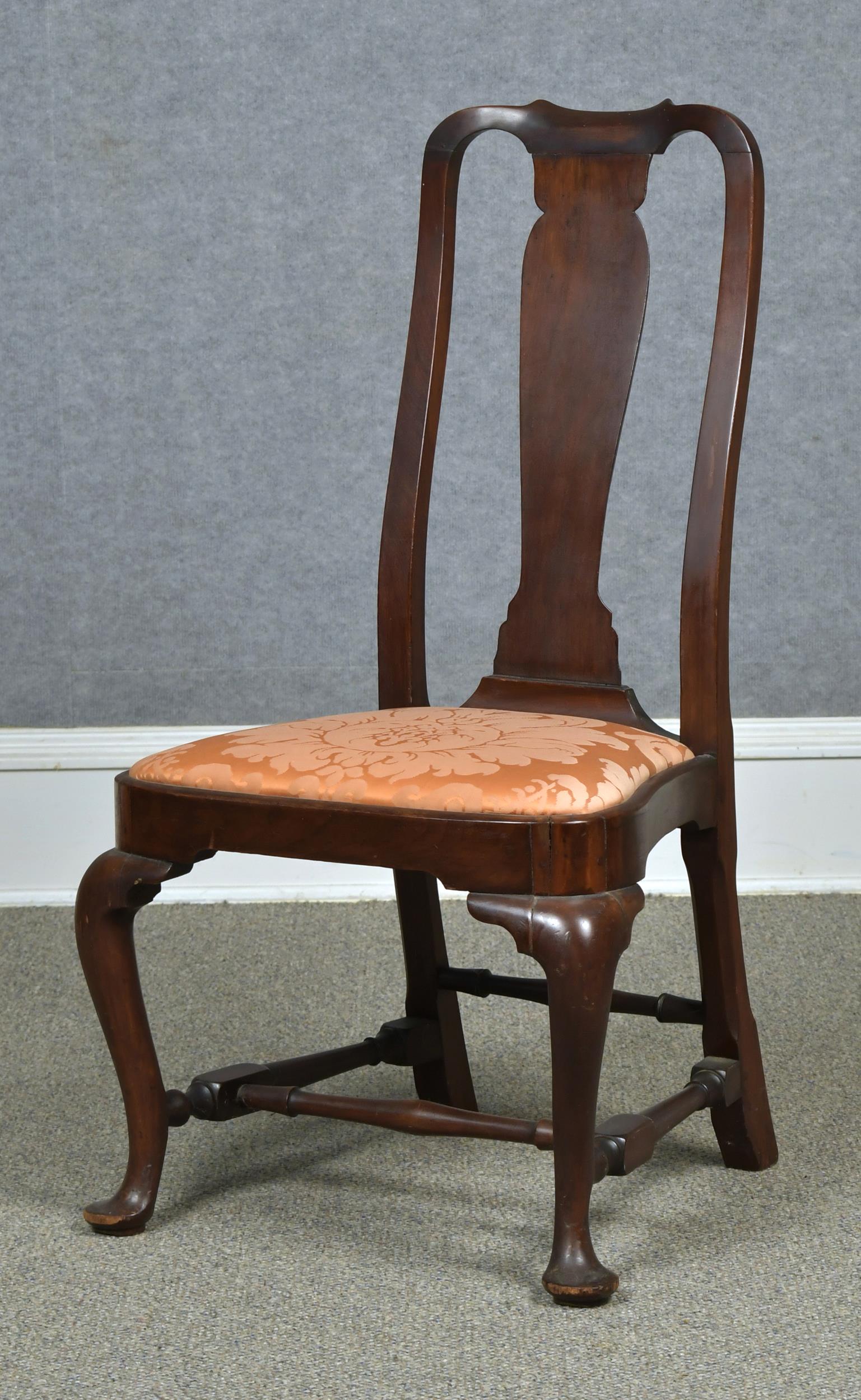 Appraisal: TH C BOSTON QUEEN ANNE WALNUT SIDE CHAIR A ca