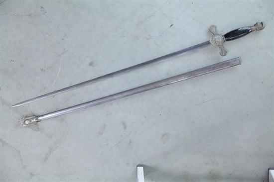 Appraisal: CEREMONIAL KKK SWORD Black handle with knight's head and cross