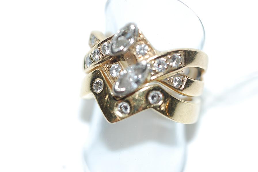 Appraisal: A DIAMOND DRESS RING WITH FITTED DIAMOND SET BAND IN