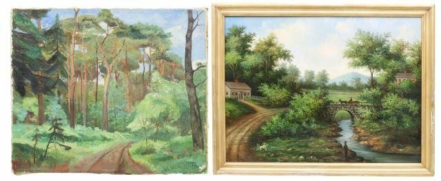 Appraisal: lot of Oil on canvas paintings including framed New Hampshire