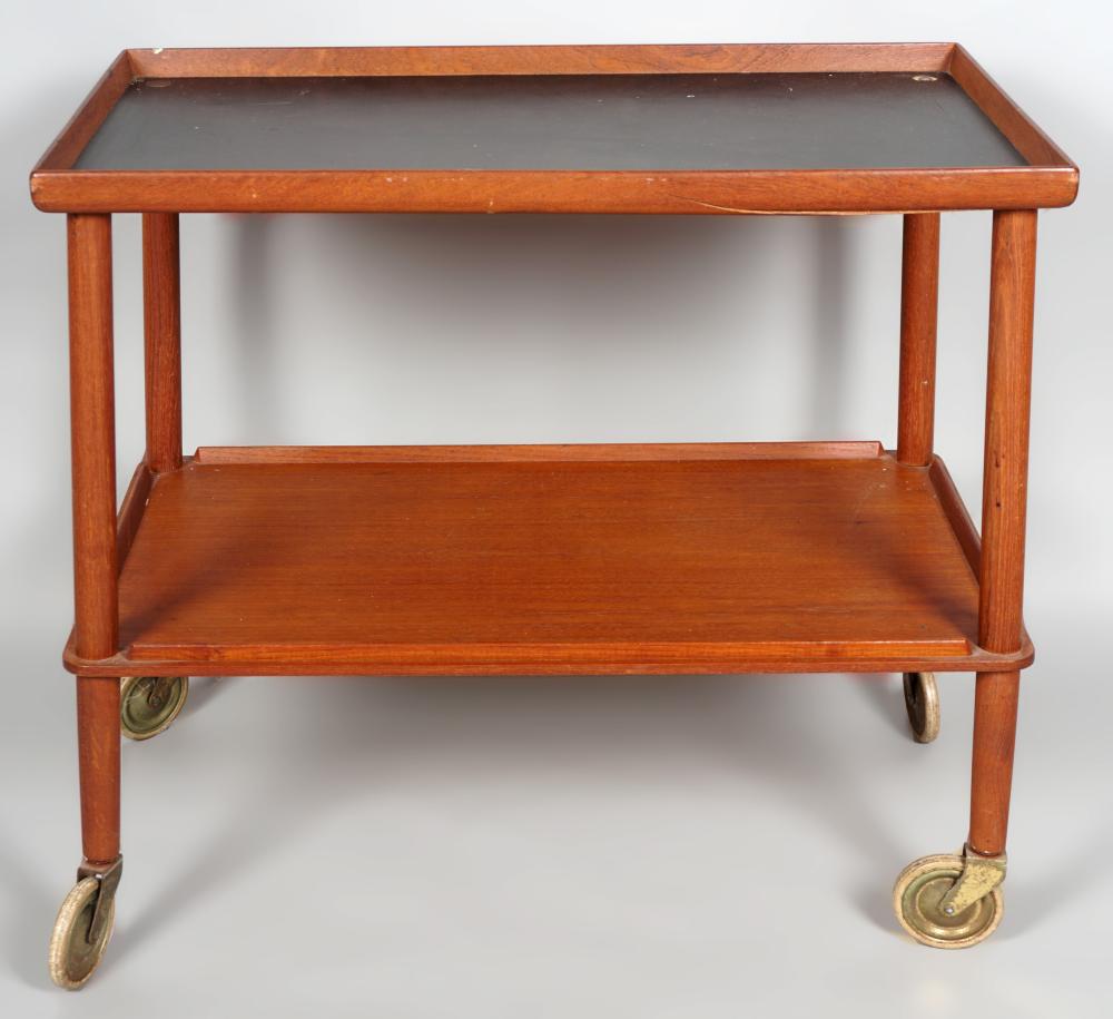 Appraisal: SOBERG MOBLER TEAK BAR CART CIRCA retailed by John Stuart