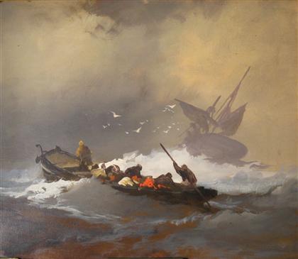 Appraisal: ATTRIBUTED TO FRANKLIN DULLIN BRISCOE american - STORMY SEAS Oil