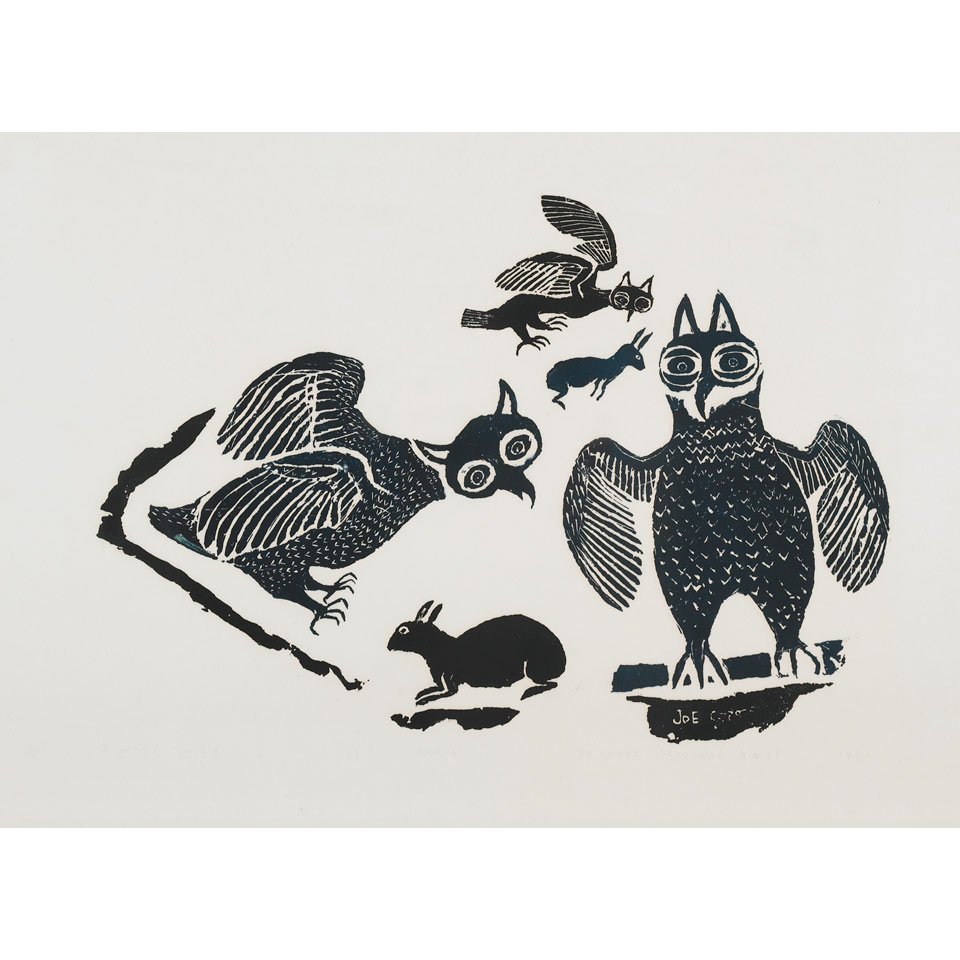 Appraisal: ANNIE MIKPIGA - E - Povungnituk UNTITLED BIRD AND FISH