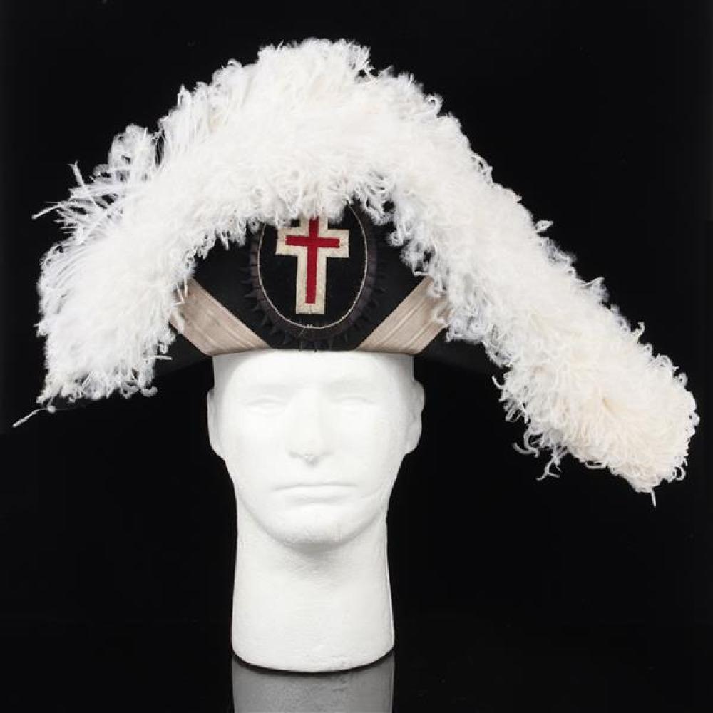 Appraisal: VINTAGE FRATERNAL ORDER KNIGHTS TEMPLAR SECRET SOCIETY CEREMONIAL TRICORN HAT