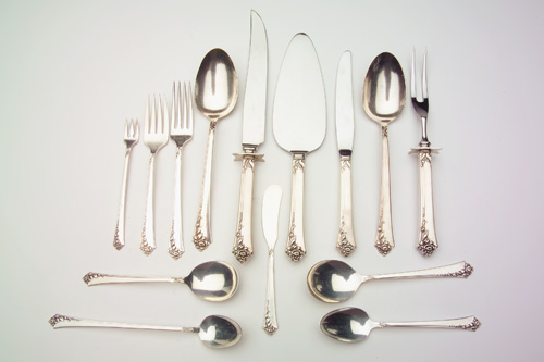 Appraisal: HEIRLOOM Damask Rose sterling flatware set of pieces includes six