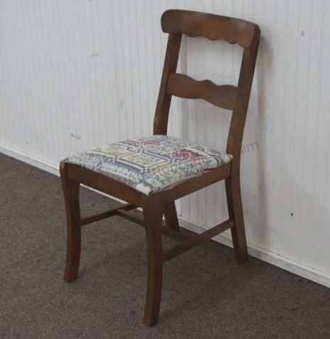 Appraisal: A nicely refinished and upholstered vintage vanity chair The chair