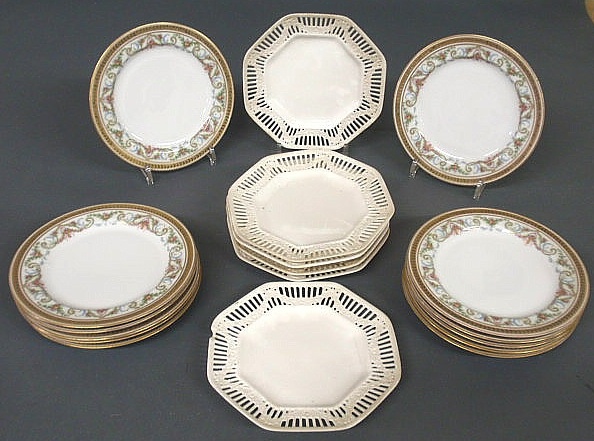 Appraisal: Set of twelve Limoges plates dia and six creamware plates