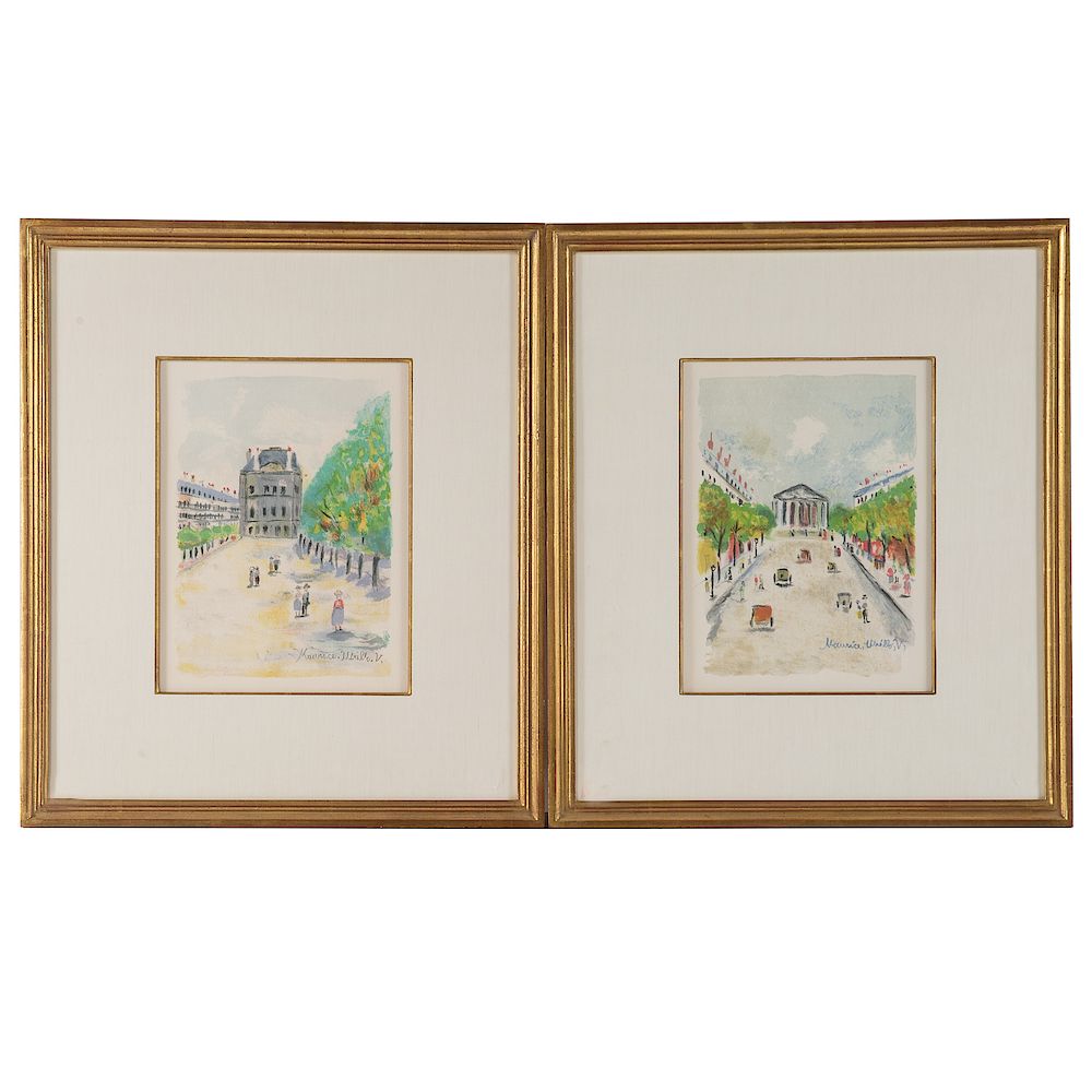 Appraisal: Maurice Utrillo Two Scenes from Paris Capitale French - Lithographs