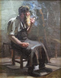 Appraisal: Pipe Smoke by Ernest Martin Hennings Ernest Hennings - Pipe